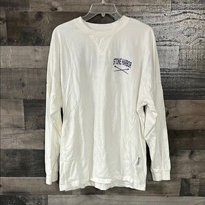 White & Navy Stone Harbor Jersey Tee